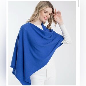 Alashan Cashmere Cape in Cruise Blue